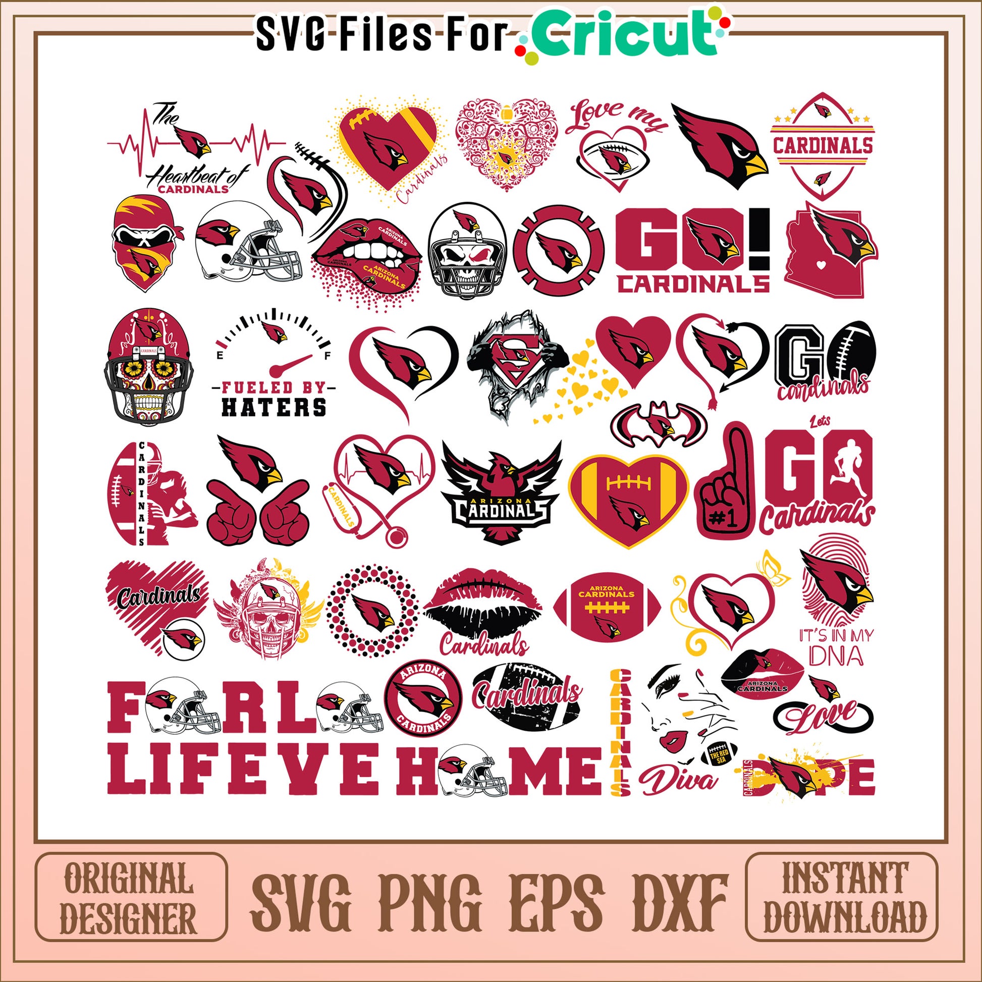 Arizona Cardinals SVG Bundle Instant Download