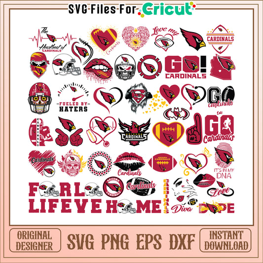 Arizona Cardinals SVG Bundle Instant Download