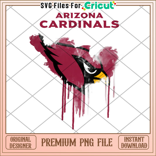 Arizona Cardinals Watercolor PNG Design, Perfect for Cricut Projects