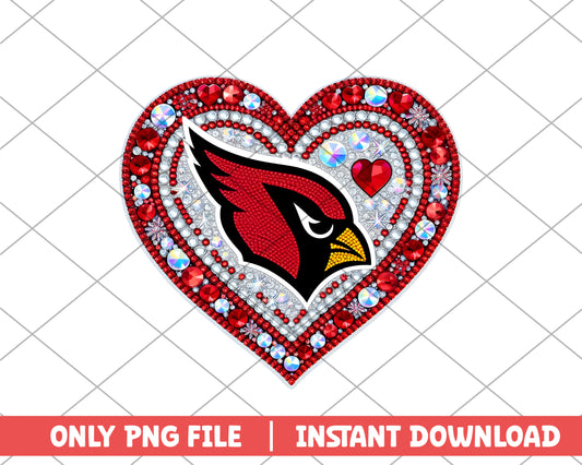 Arizona Cardinals in heart png, Arizona Cardinals png