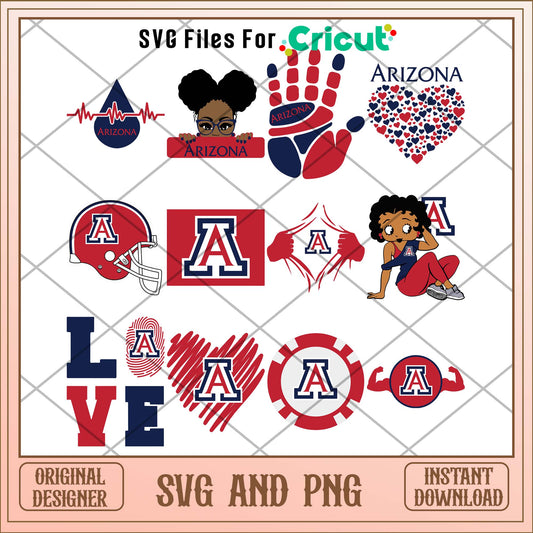Arizona Wildcats heart svg, Arizona Wildcats svg bundle, NCAA svg