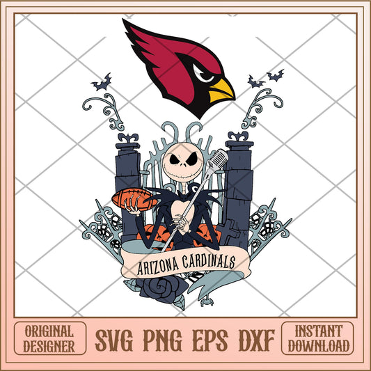 Arizona Cardinals Jack Halloween svg, The Nightmare Before Christmas Svg, digital download