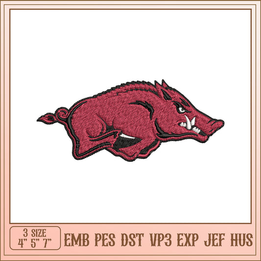 Arkansas Razorback Embroidery Design