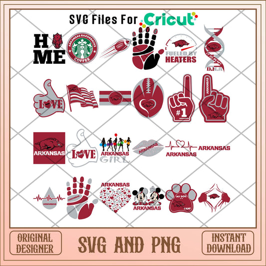 Arkansas Razorbacks bundle, Arkansas Razorbacks svg, NCAA svg