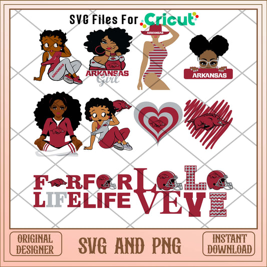 Arkansas Razorbacks girl svg, Arkansas Razorbacks svg bundle, NCAA svg
