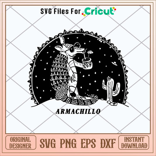 Armadillo T Shirts Armachillo Drinking Cocktails UFO Svg-Svgfilesforcricut