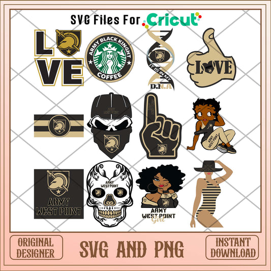 Army Black Knights skull svg, Army Black Knights svg bundle, NCAA svg