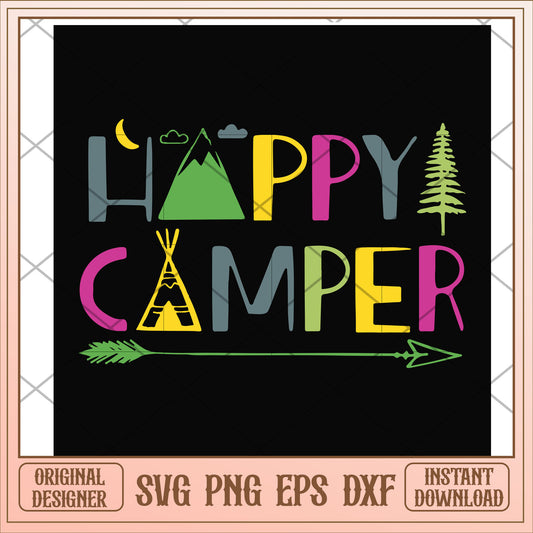 Arrow Camper Happy Camper Svg, happy camper svg, camping svg