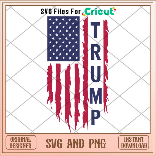 Trump 2024 x flag SVG digital download