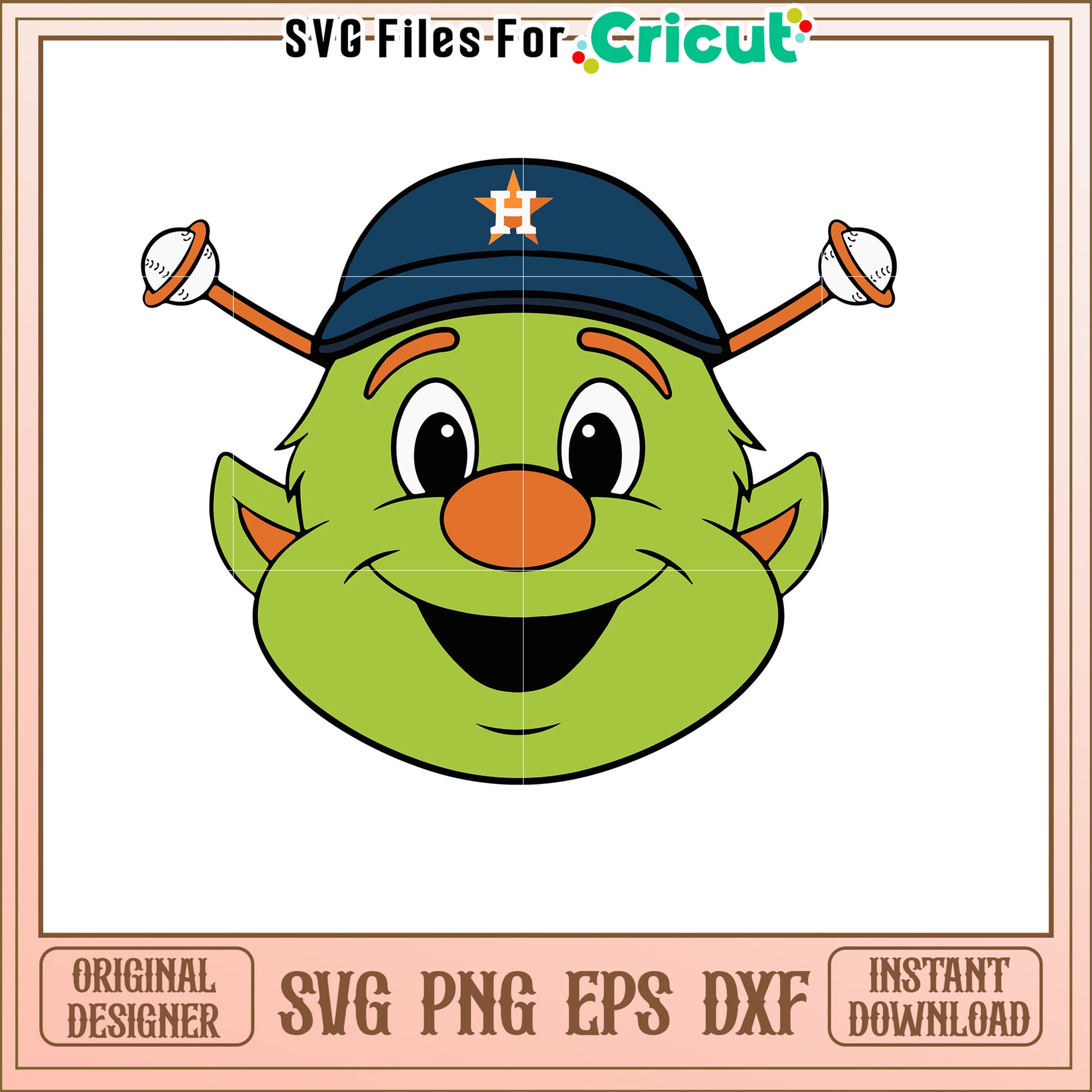 Astros Alien SVG Mascot