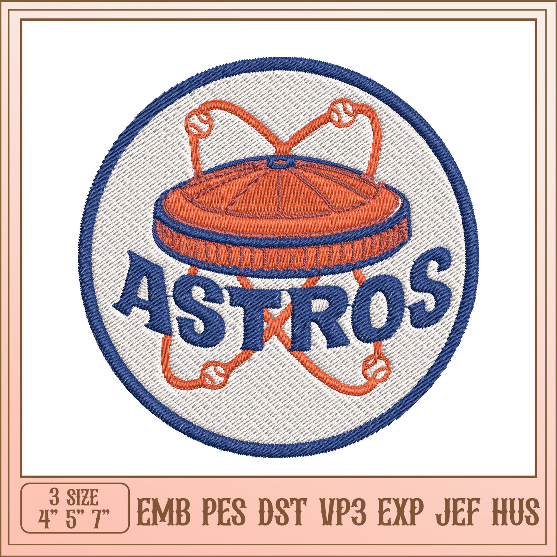 Astros Embroidery Design - EMB PES DST VP3