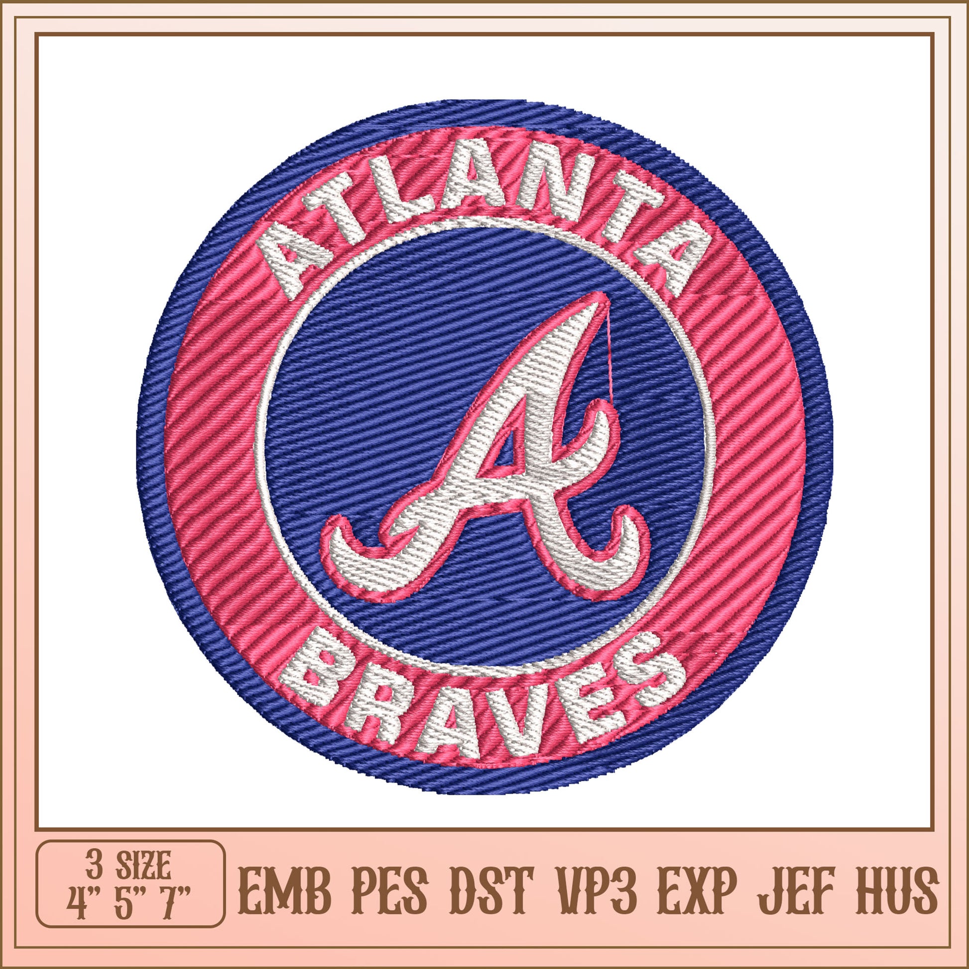 Atlanta Braves Embroidery Design - 3 Sizes