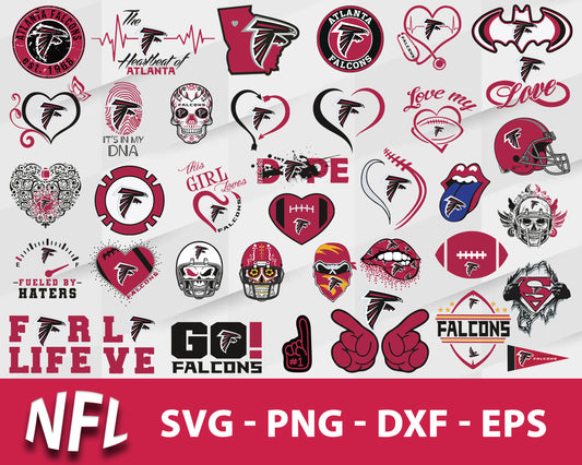 Atlanta falcons logo nfl bundle svg, atlanta falcons football​ svg