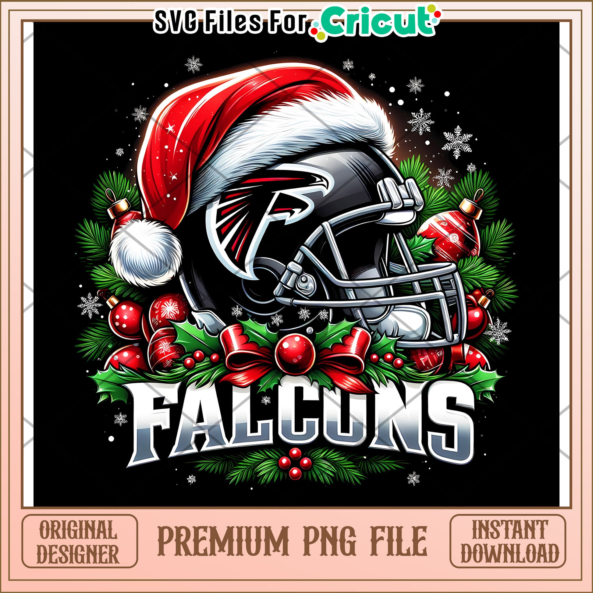 Atlanta Falcons Christmas PNG Design, perfect for holiday projects