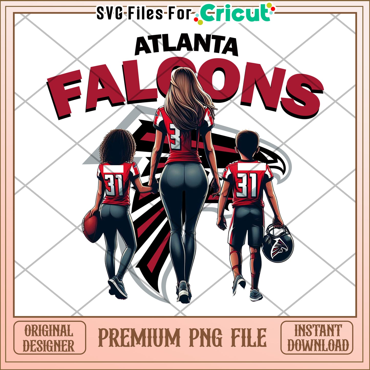 Atlanta Falcons Family PNG Design for Cricut, Perfect for Fans