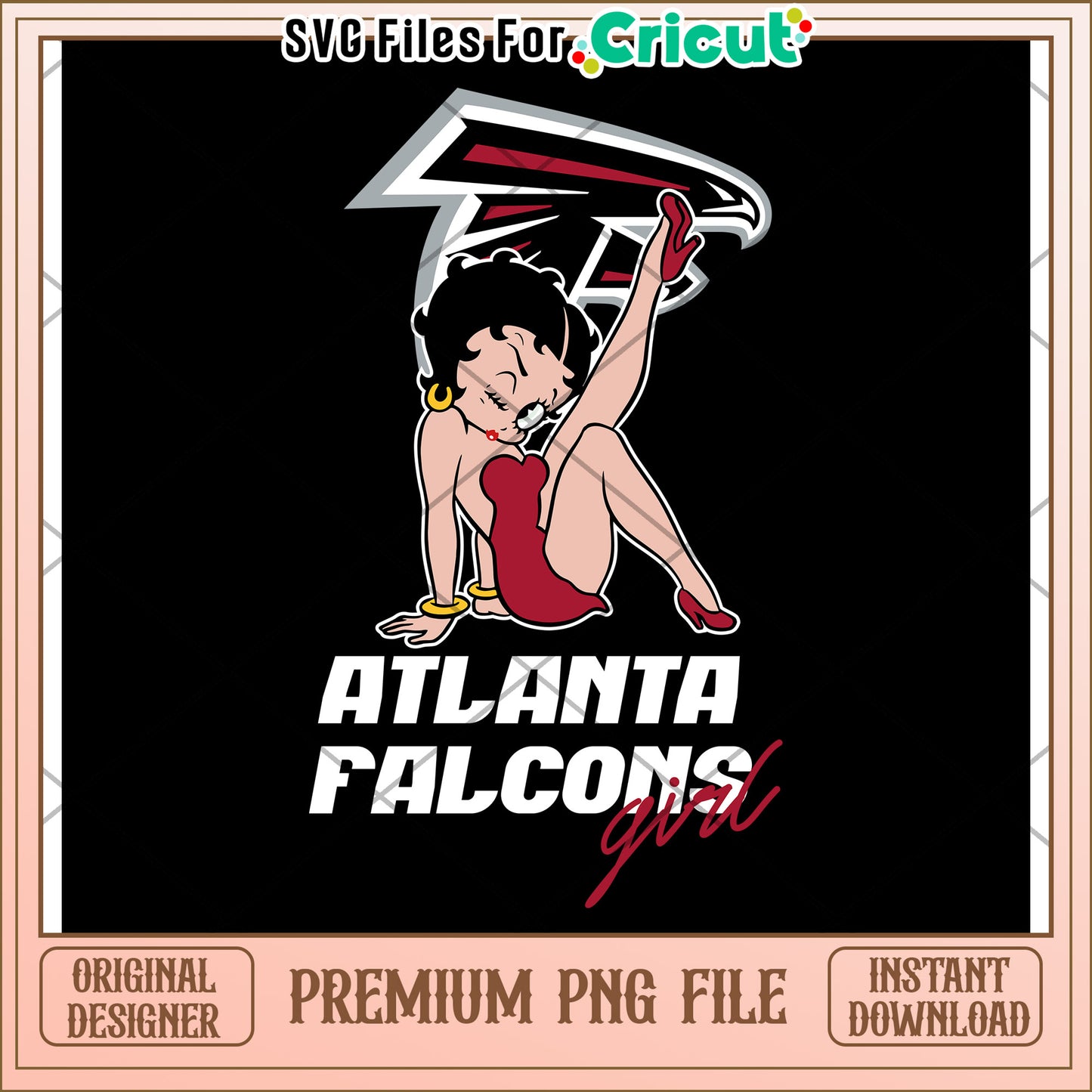 Atlanta Falcons Girl PNG Design, Perfect for Sports Fans