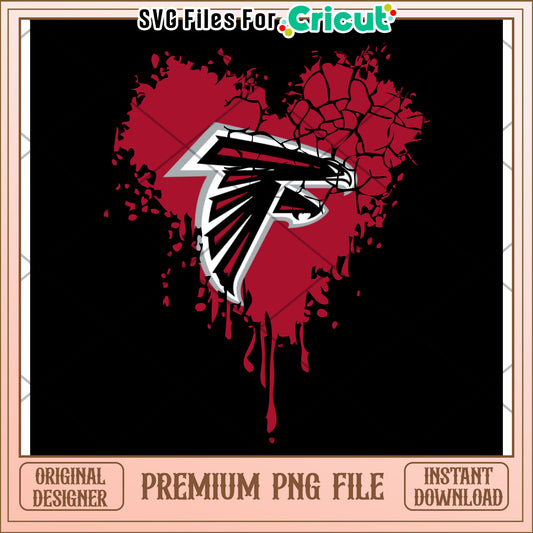 Atlanta Falcons Heart Design, perfect for Cricut projects and crafts