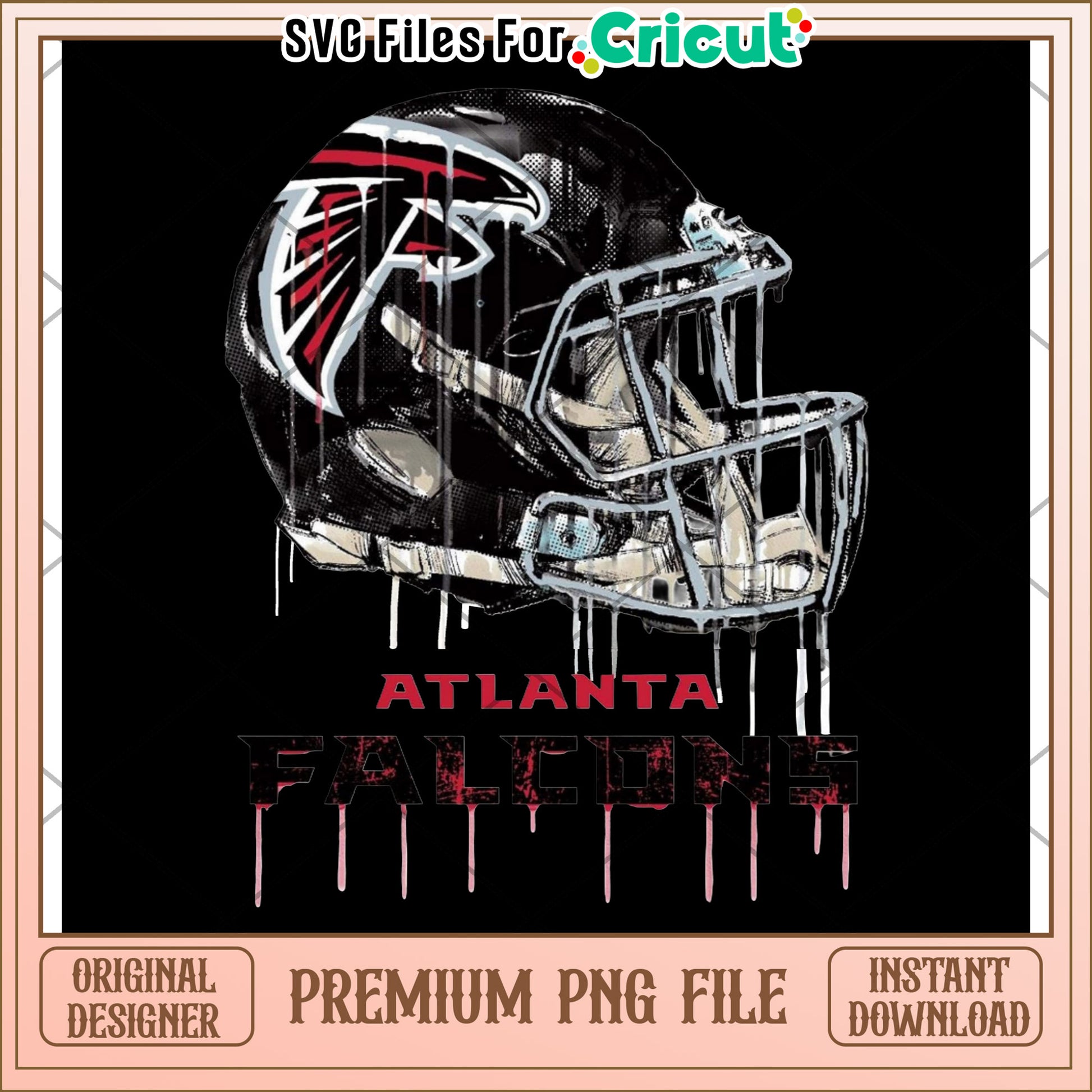 Atlanta Falcons Helmet Design, Premium PNG File for Cricut Use