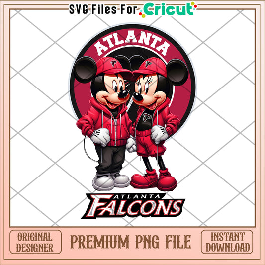 Atlanta Falcons Mickey and Minnie PNG file, perfect for Cricut crafts