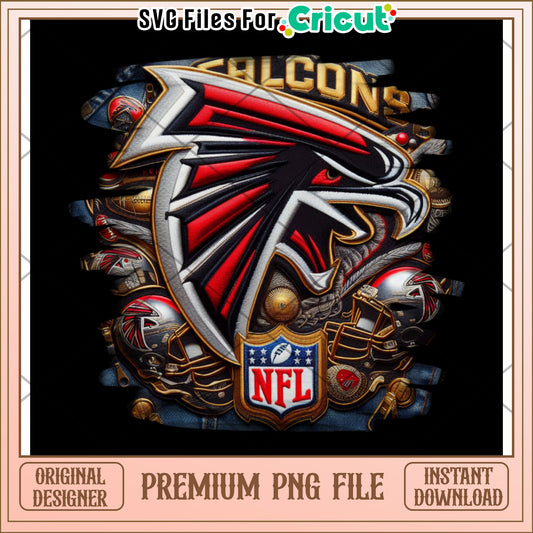 Atlanta Falcons PNG design for Cricut projects, high quality instant download