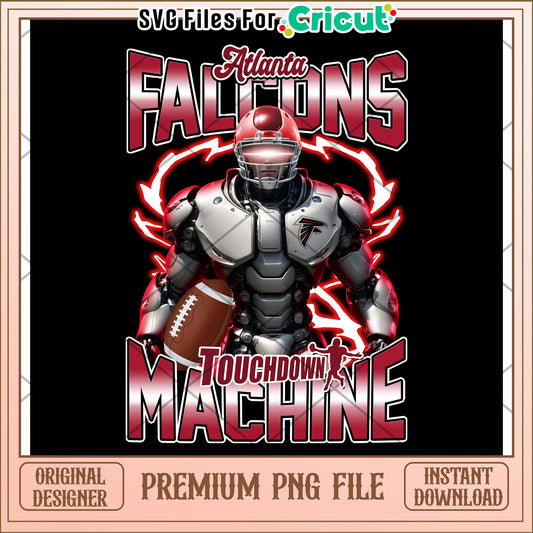 Atlanta Falcons Touchdown Machine PNG File for Cricut, Instant Download Available