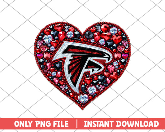 Atlanta Falcons in heart png, Atlanta Falcons png