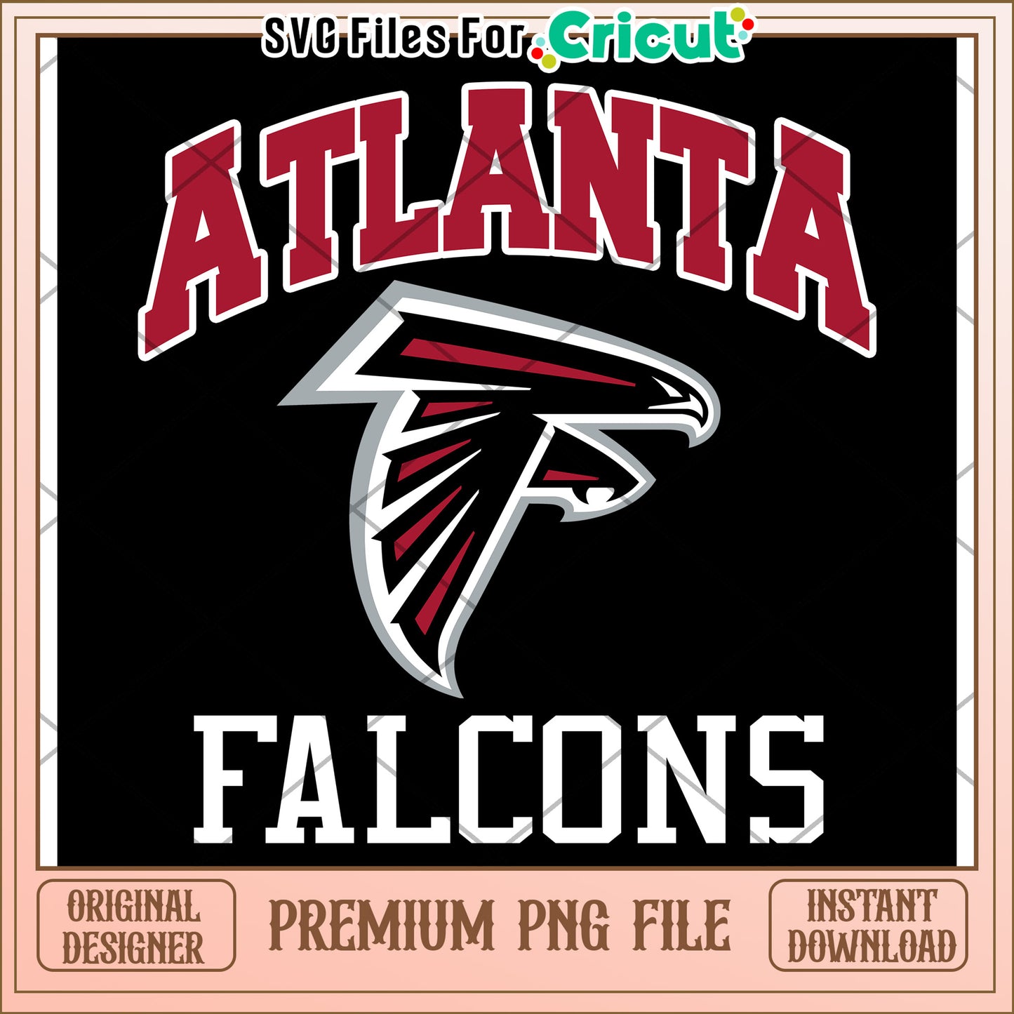 Atlanta Falcons logo design for Cricut projects, premium PNG file