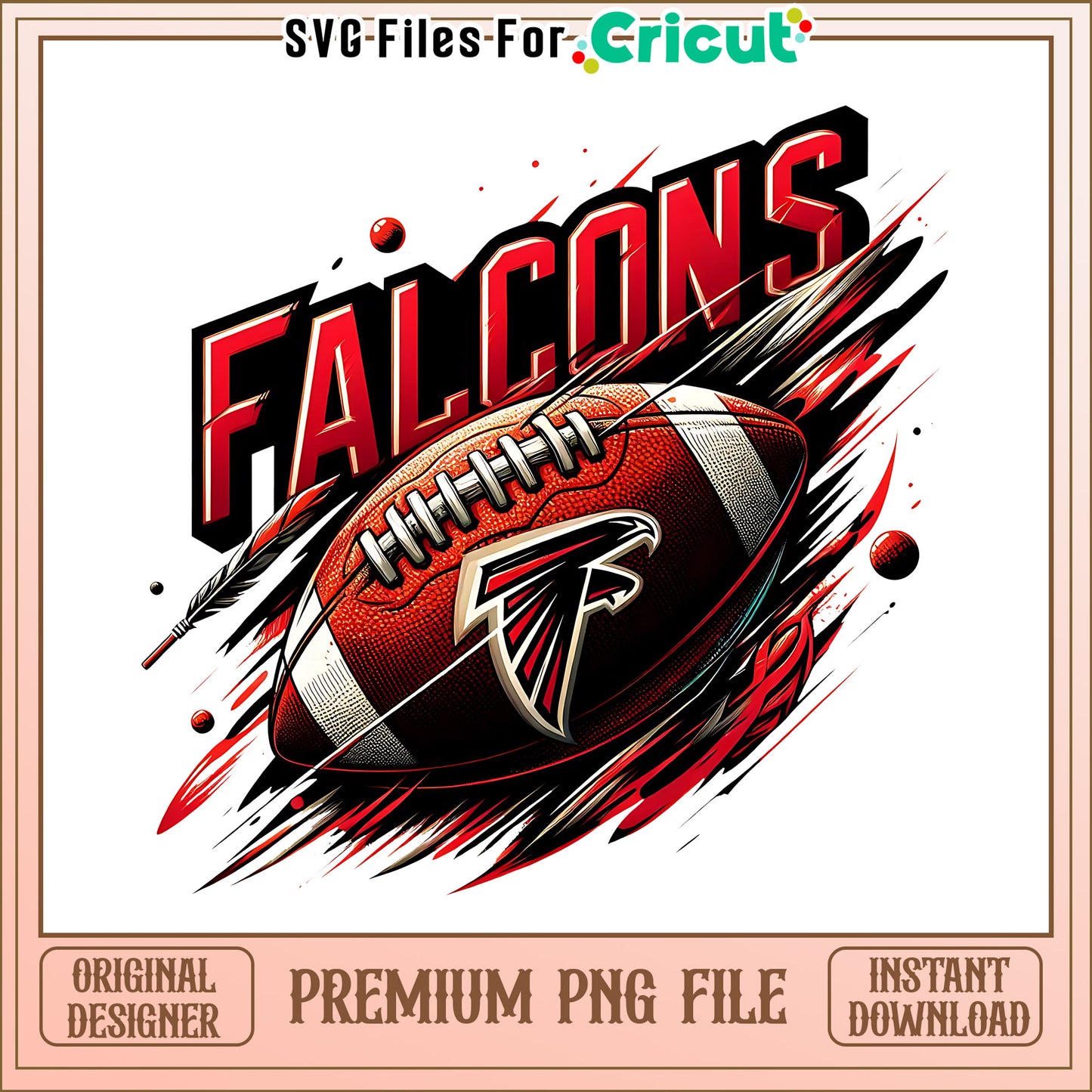 Atlanta Falcons logo rugby ball png, Atlanta Falcons png, NFL png
