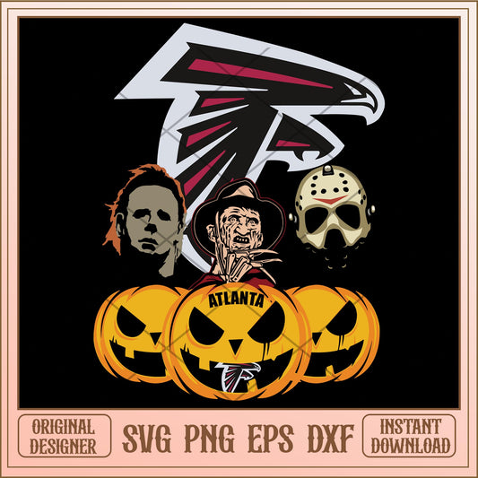 Atlanta Falcons Horror Movies bundle svg, Horror characters svg, digital download