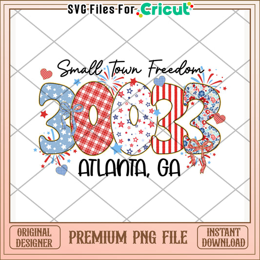 Atlanta small town freedom png, southern charm png, hometown pride png