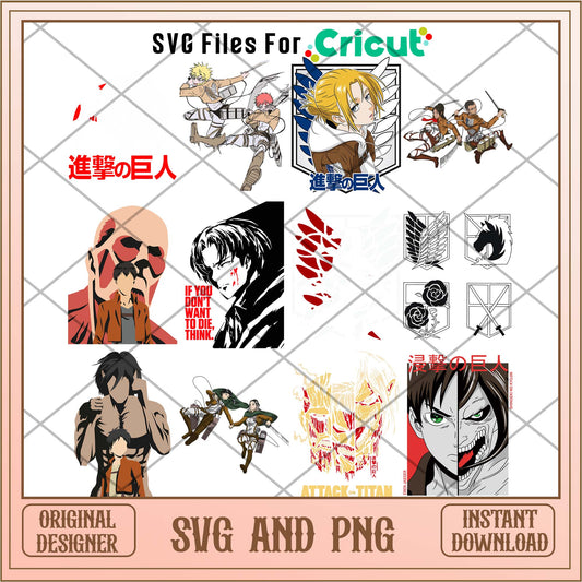 Anime Attack On Titan svg bundle, Anime characters svg - Svgfileforcricut