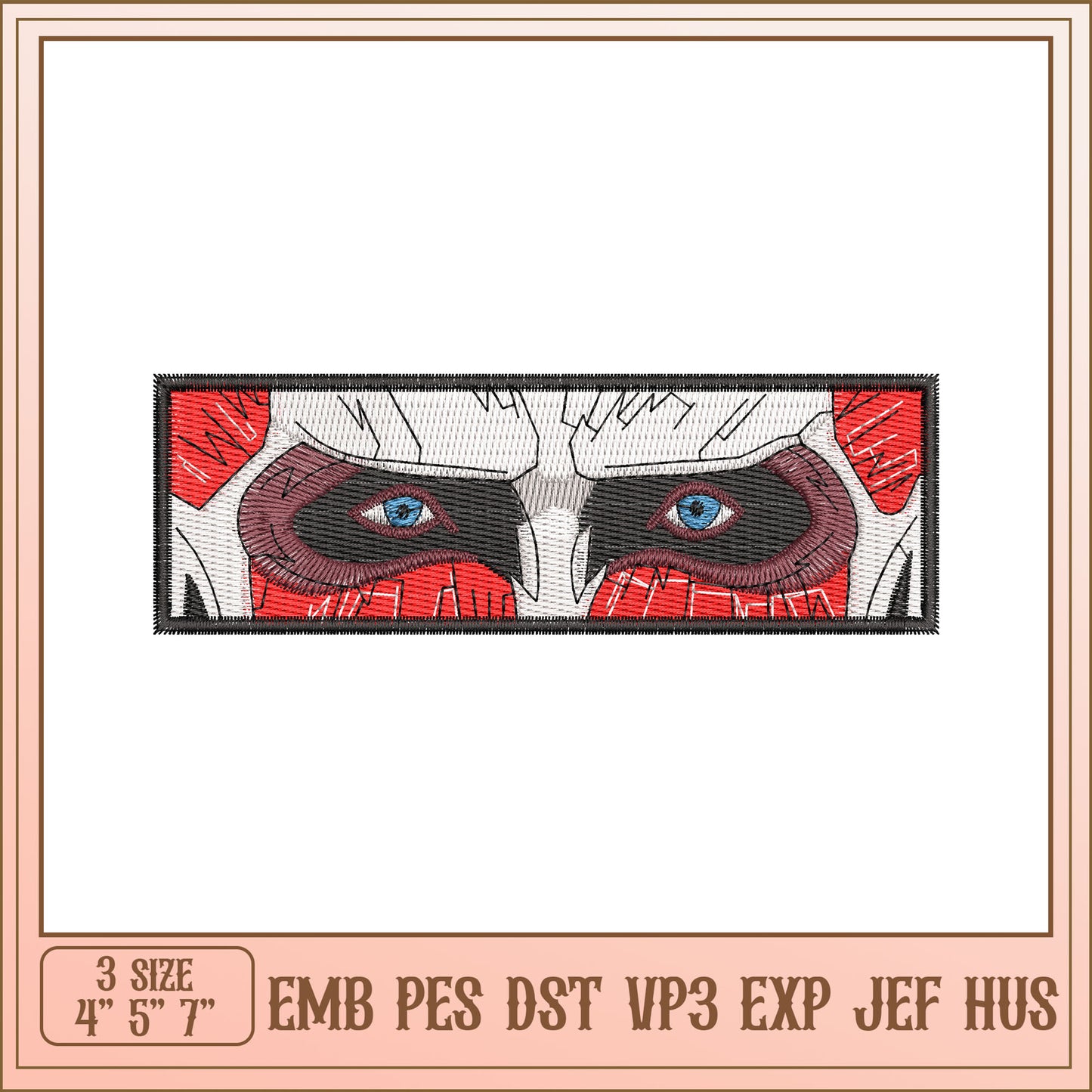 Attack on Titan Eye Embroidery Design