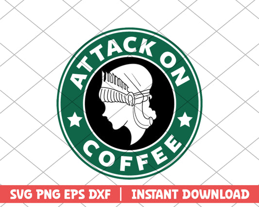 Attack on coffee anime svg