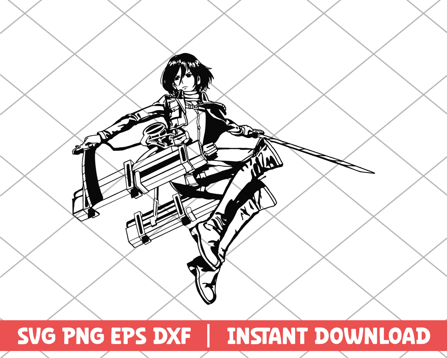 Attack on titan mikasa ackerman anime svg 