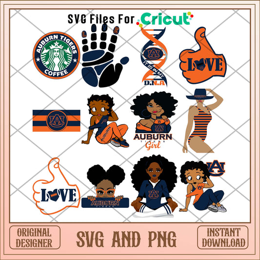 Auburn tigers girl svg, Auburn tigers svg bundle, NCAA svg 