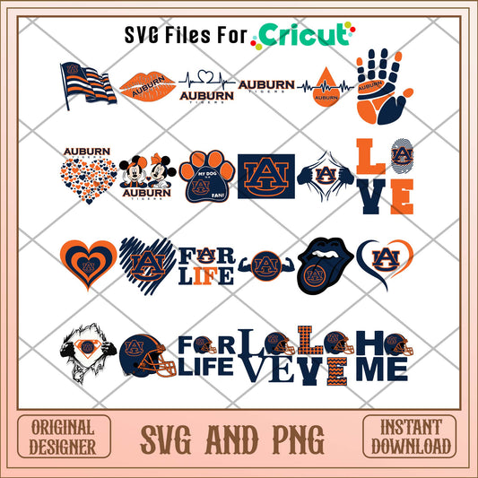 Auburn tigers love svg, Auburn tigers svg bundle, NCAA svg