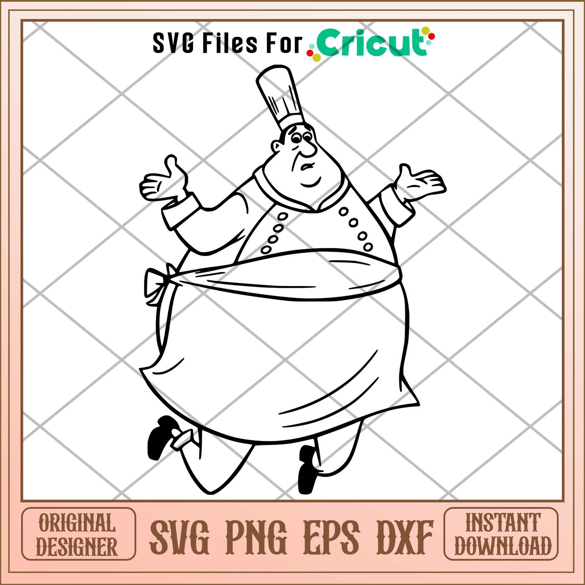 Auguste Gusteau Coloring svg,  Ratatouille svg, digital dowload