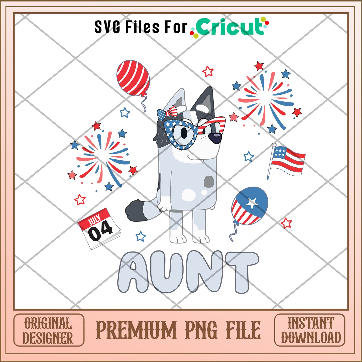 Aunt 4th of July cartoon png