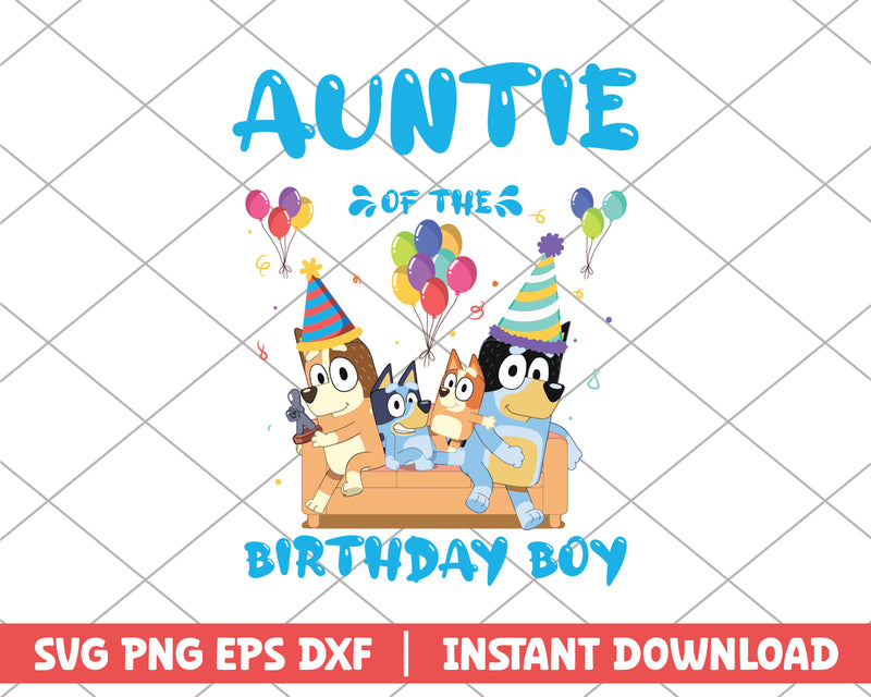 Auntie of the birthday boy cartoon svg  