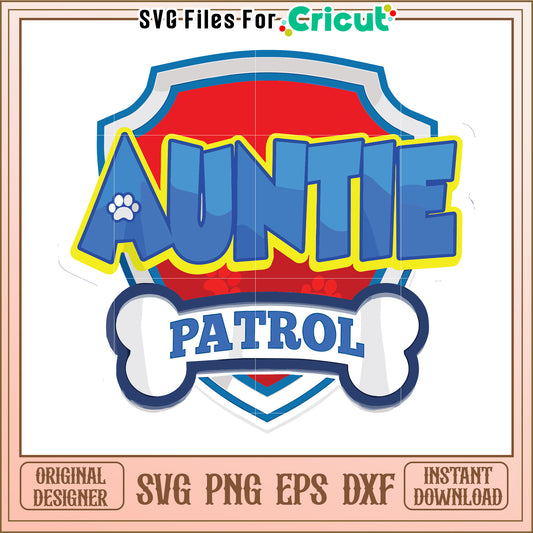Auntie patrol svg, paw patrol characters svg, cute dogs svg