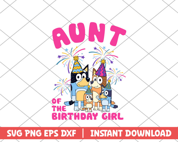 Aunt of the birthday girl cartoon svg 