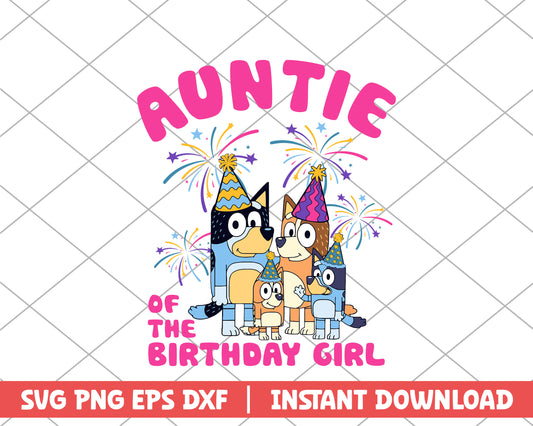 Aunty of the birthday girl cartoon svg