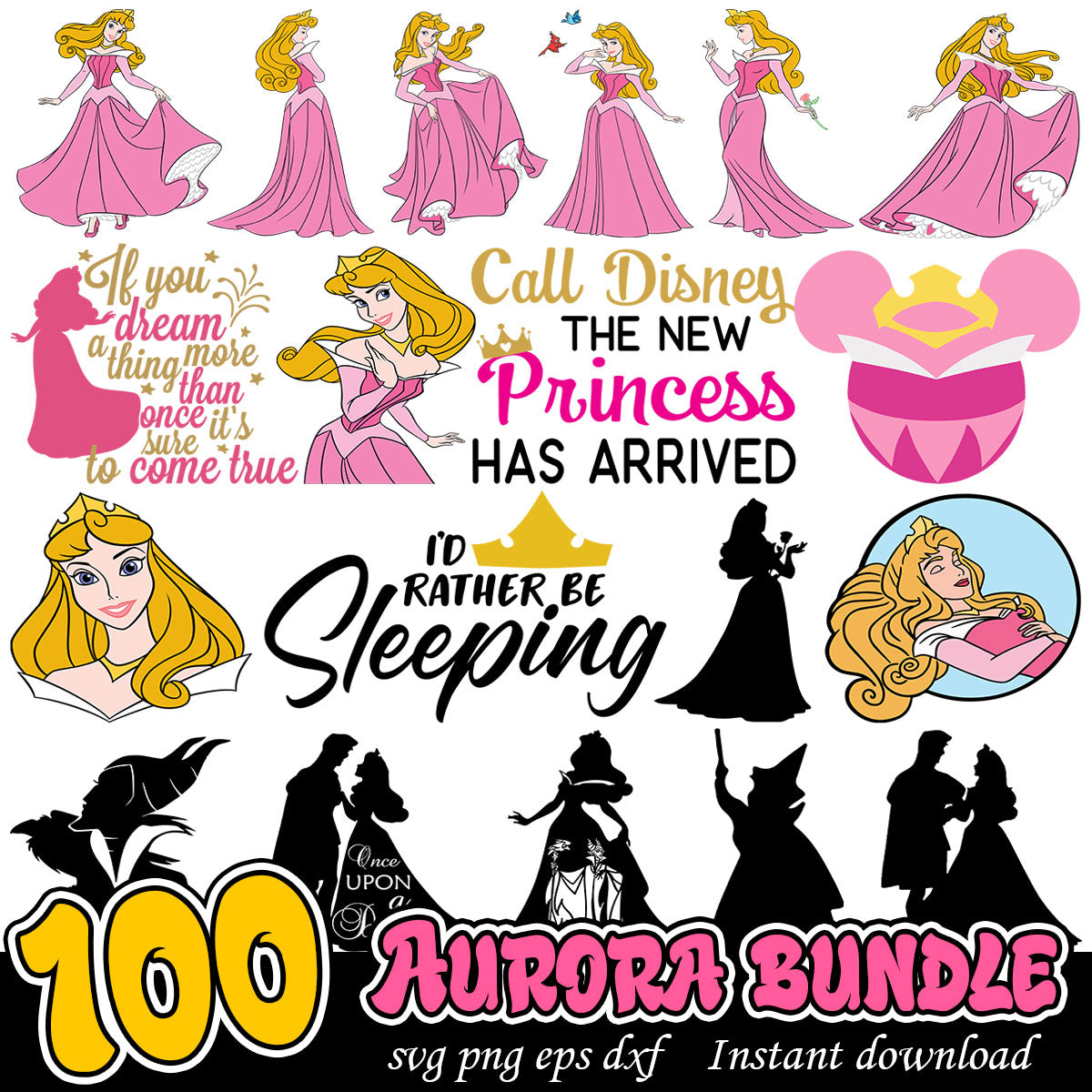 Aurora Sleeping beauty svg bundle, Disney cartoon svg bundle