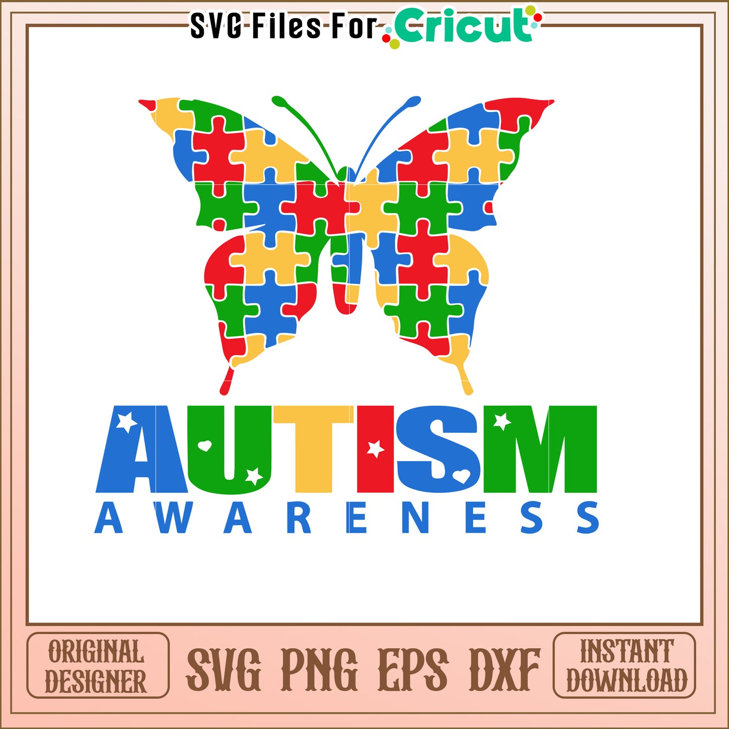 Autism Awareness Butterfly SVG