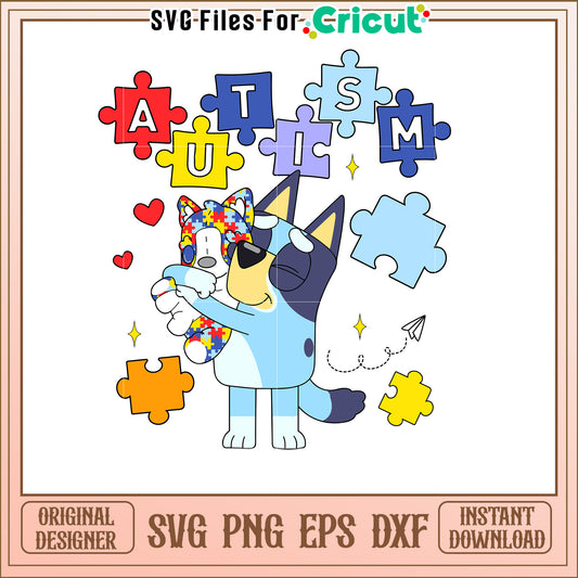 Autism Awareness Dog SVG