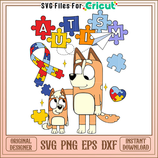 Autism Awareness Dogs SVG Design