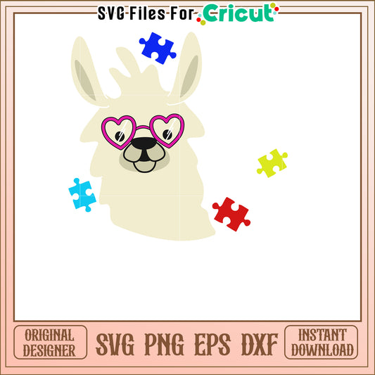 Autism Awareness Llama SVG