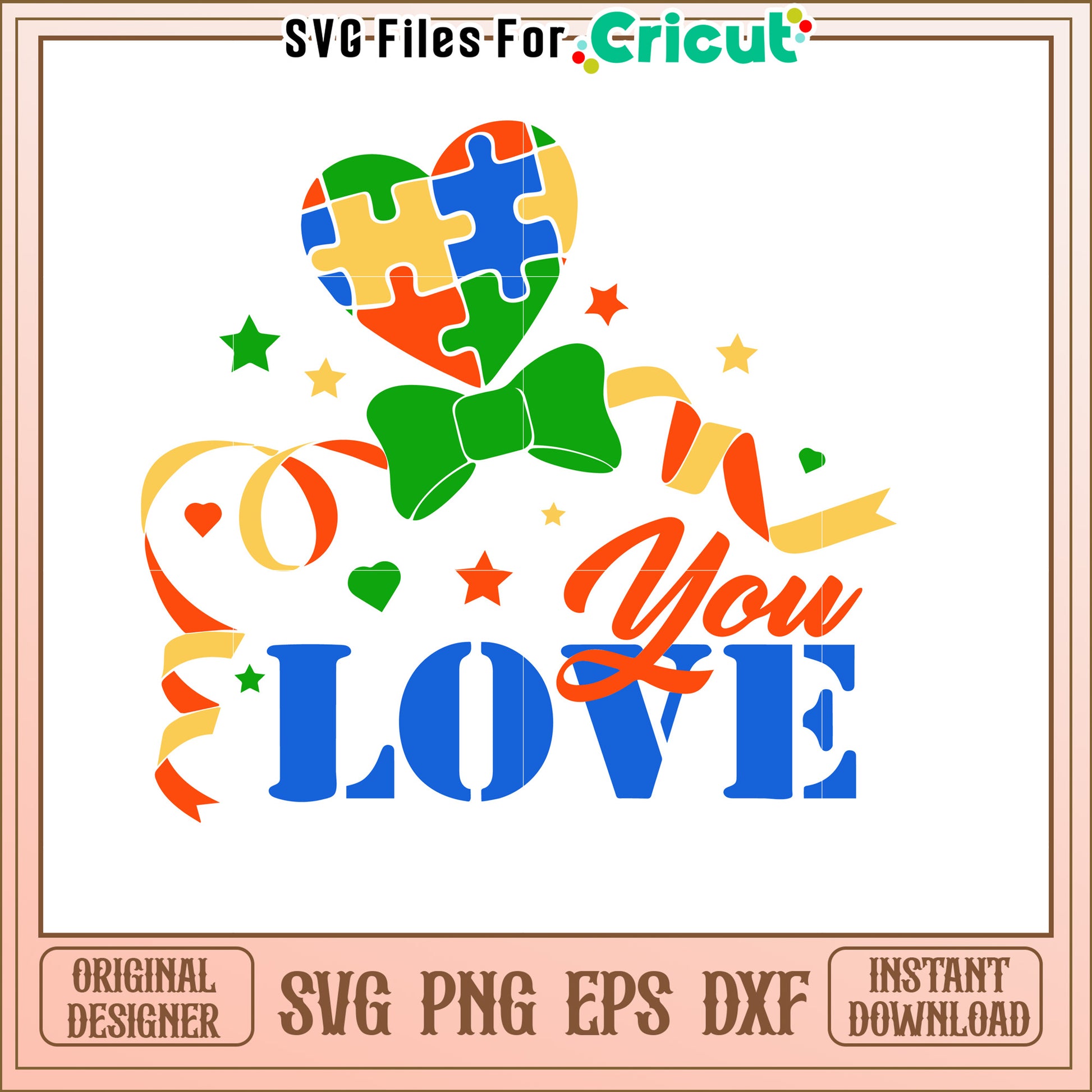 Autism Awareness Puzzle Heart SVG