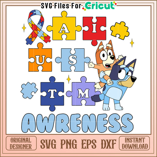 Autism Awareness Puzzle SVG Design