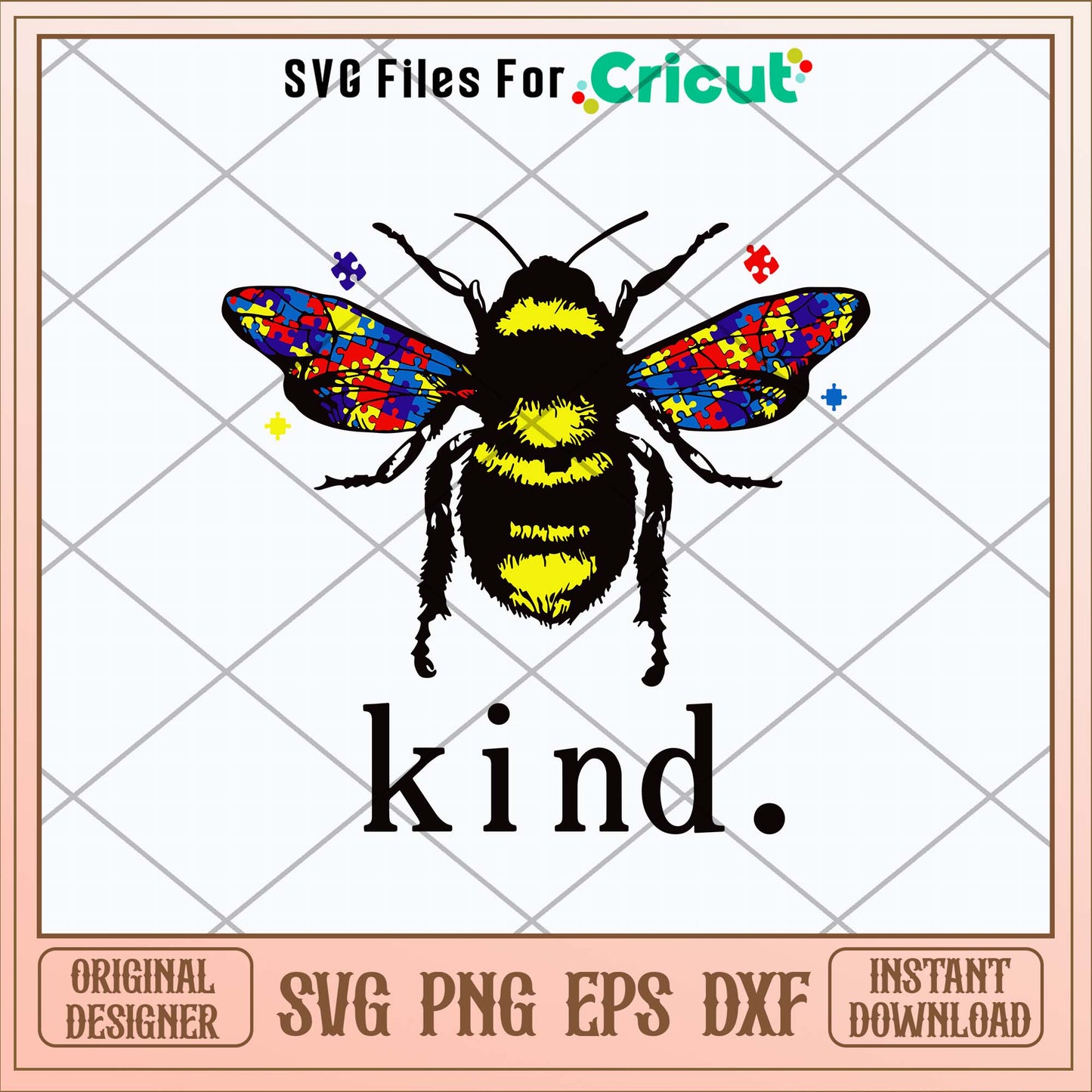 Autism Bee Kind Svg-Svgfilesforcricut